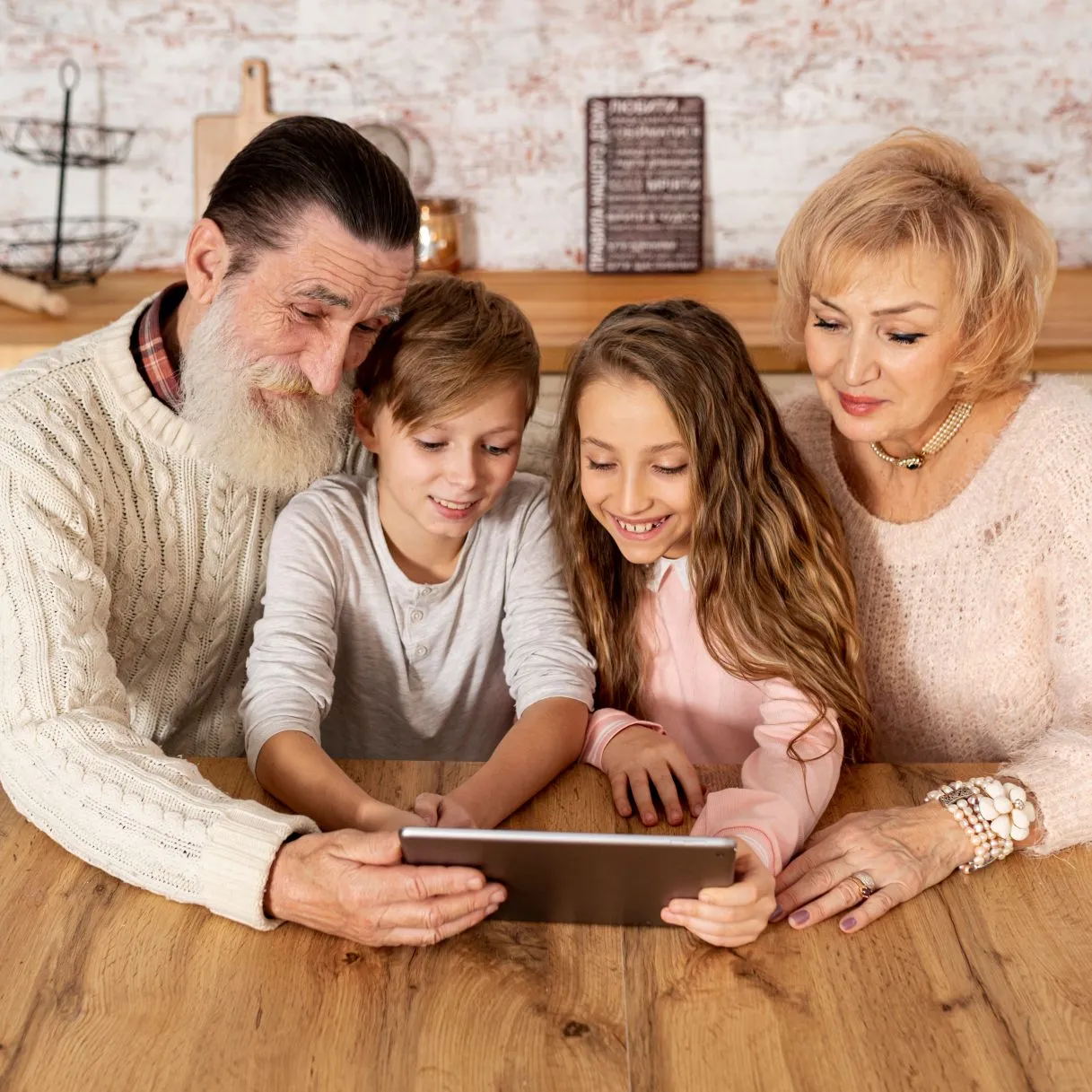 Family smiling together