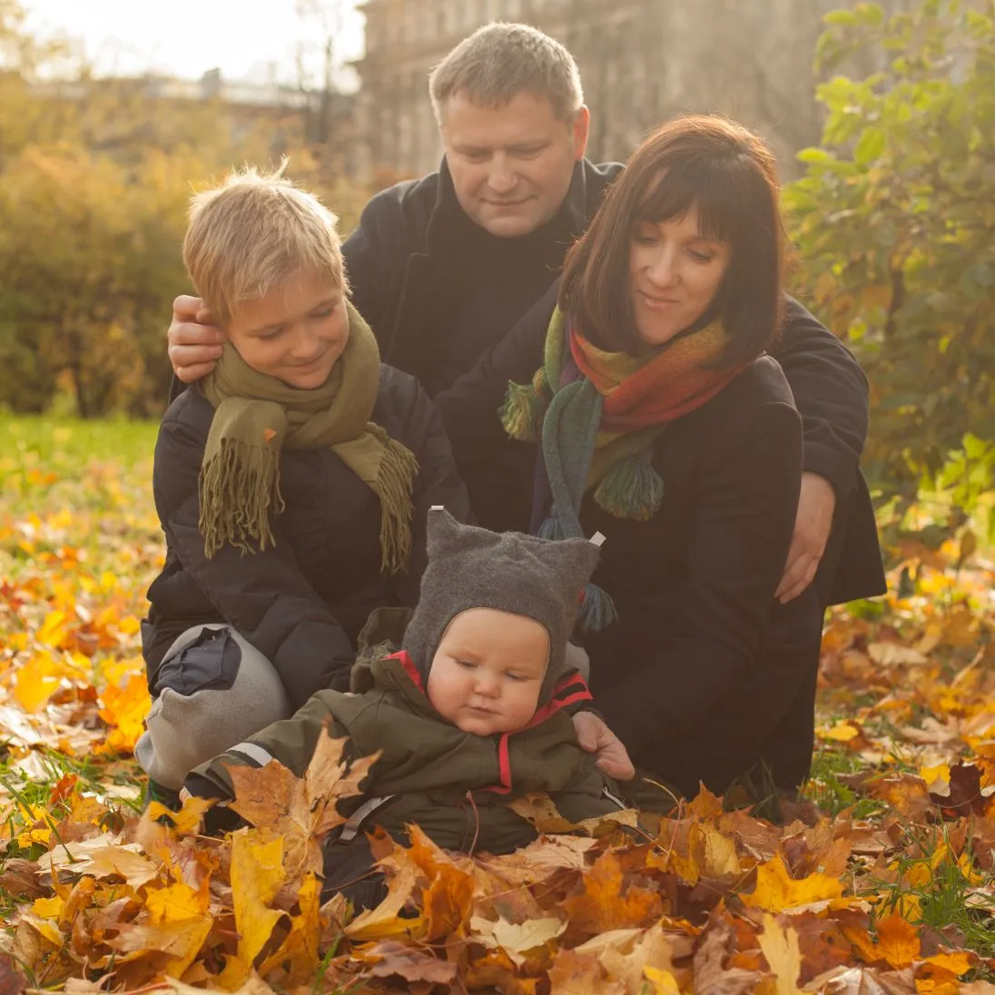 Family walking together outdoors