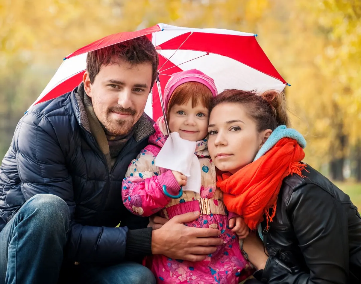 Family walking together outdoors